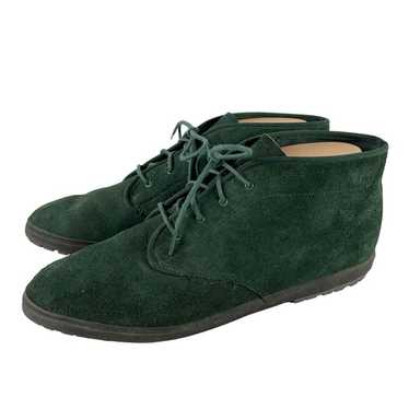 Vintage 80s Keds Womens Size 10 Green Suede Shoes… - image 1