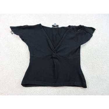 Vintage St. John Shirt Womes 8 Black Stretch Shor… - image 1
