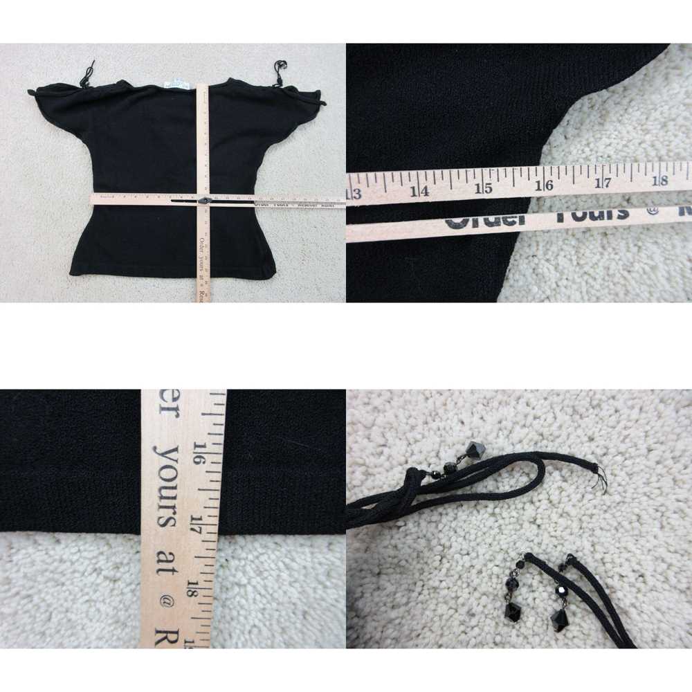 Vintage St. John Shirt Womes 8 Black Stretch Shor… - image 4