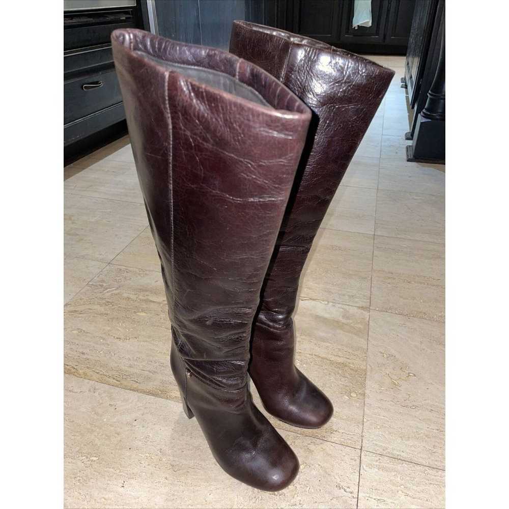 Tory Burch Brown Leather Knee High Boots Size 8 M… - image 1