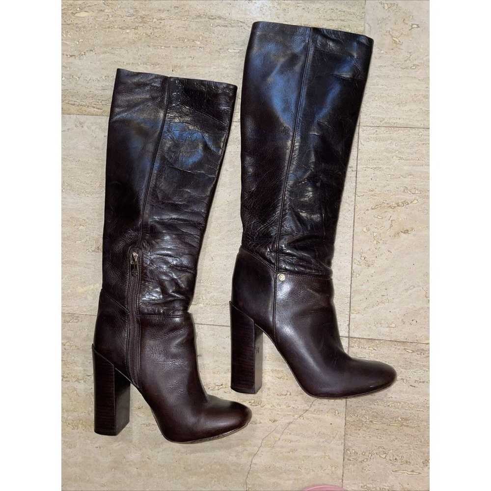 Tory Burch Brown Leather Knee High Boots Size 8 M… - image 5