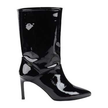 AllSaints Orlana Black Patent Mid Calf Boots Size… - image 1