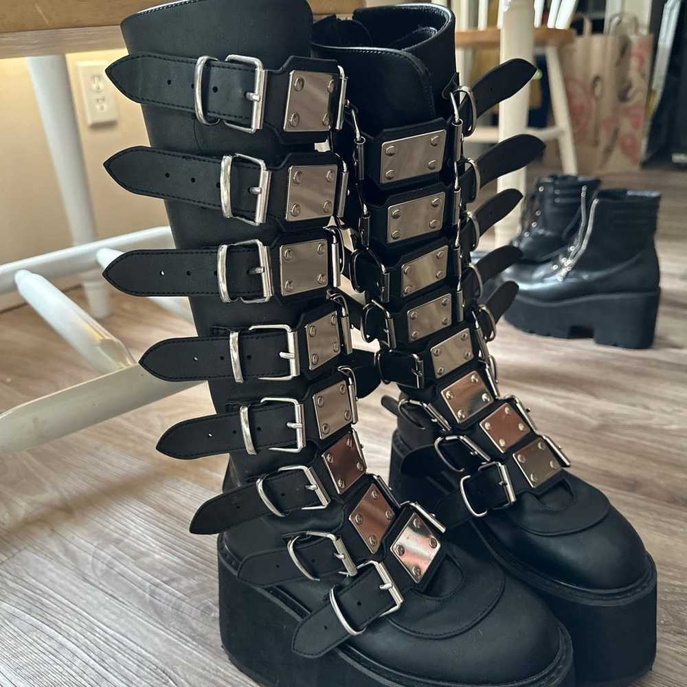 Demonia Damned goth platform buckle boots shoes -… - image 1
