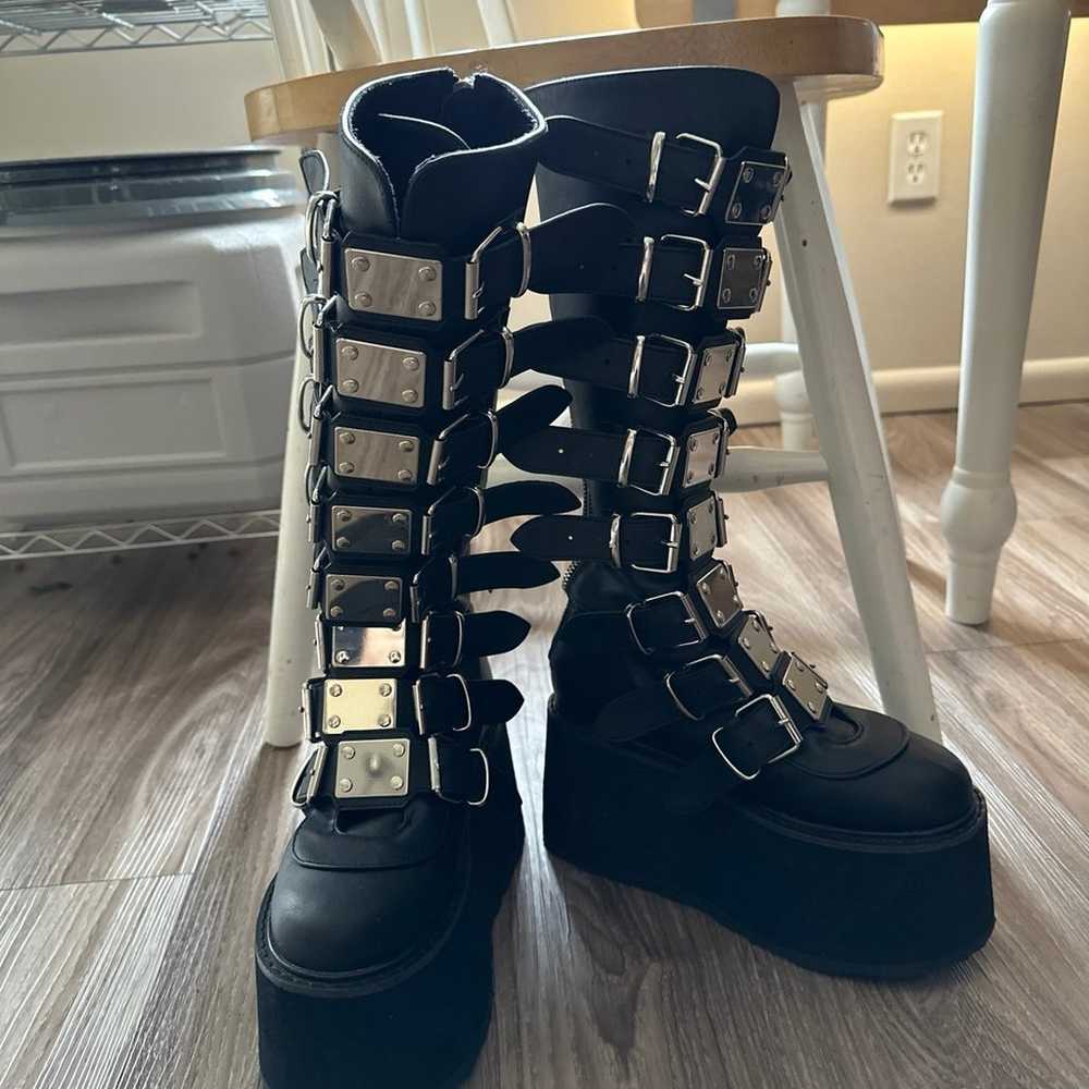 Demonia Damned goth platform buckle boots shoes -… - image 5