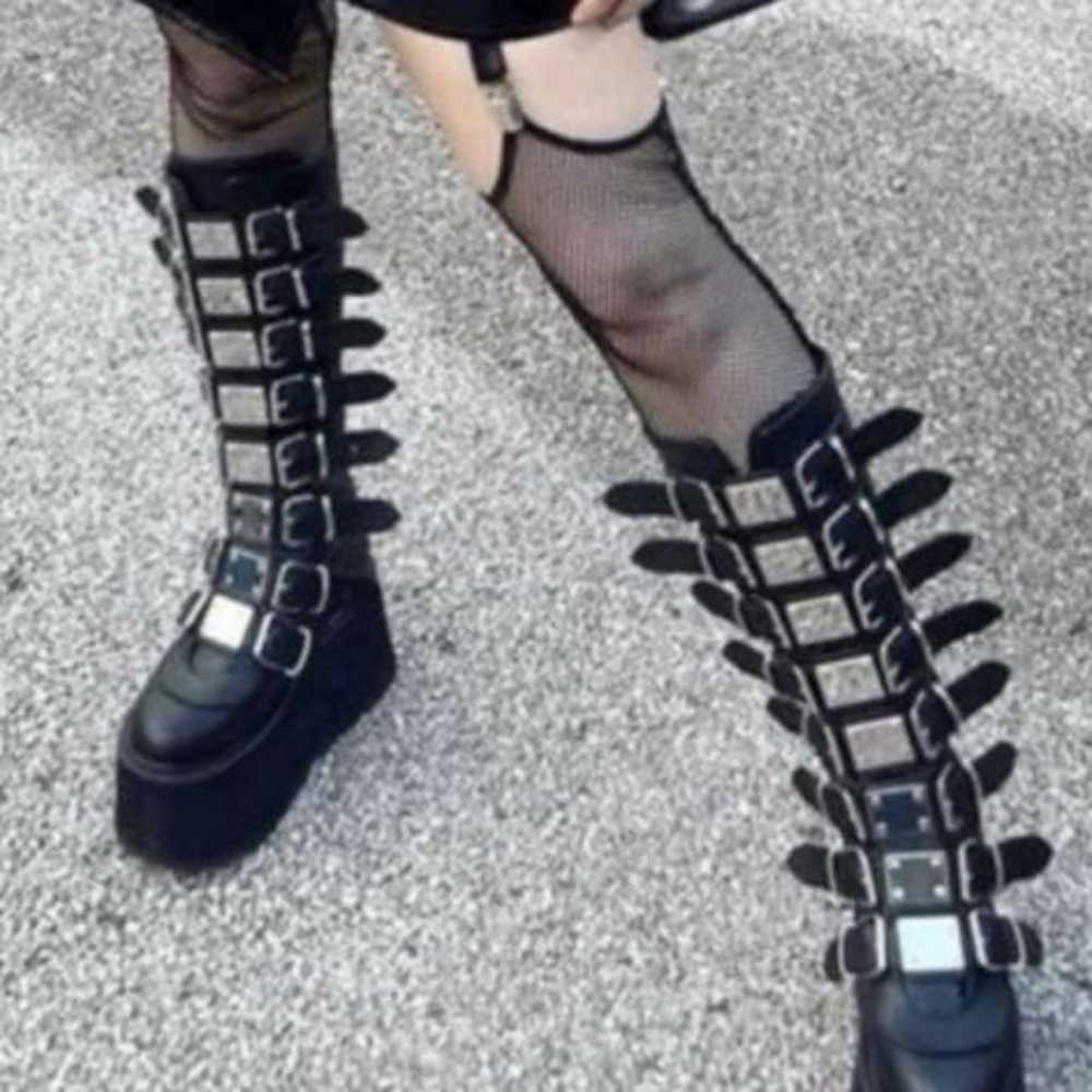 Demonia Damned goth platform buckle boots shoes -… - image 6