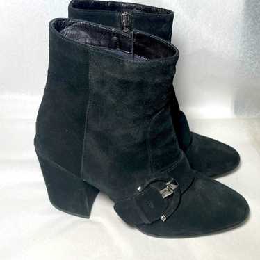 Aquatalia | Weatherproof Suede Zip Booties - Black