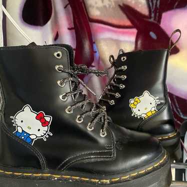 KittyブラックD Hello kitty Dr.Martens heart oxford loafer 60th anniv Quad 3