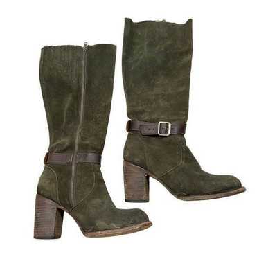 Ladies Freebird Holland Green Suede Tall Boots Si… - image 1