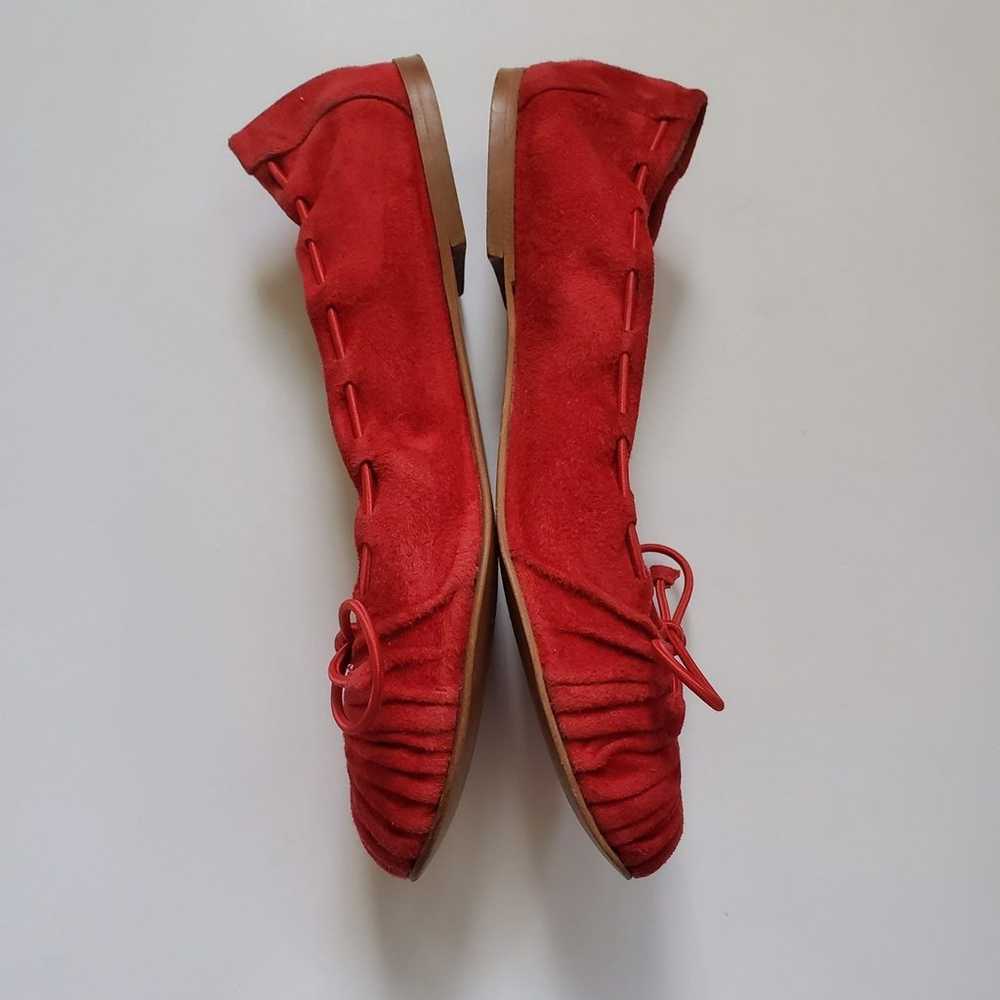 $120 Sundance Red Suede Ballet Flats - image 4