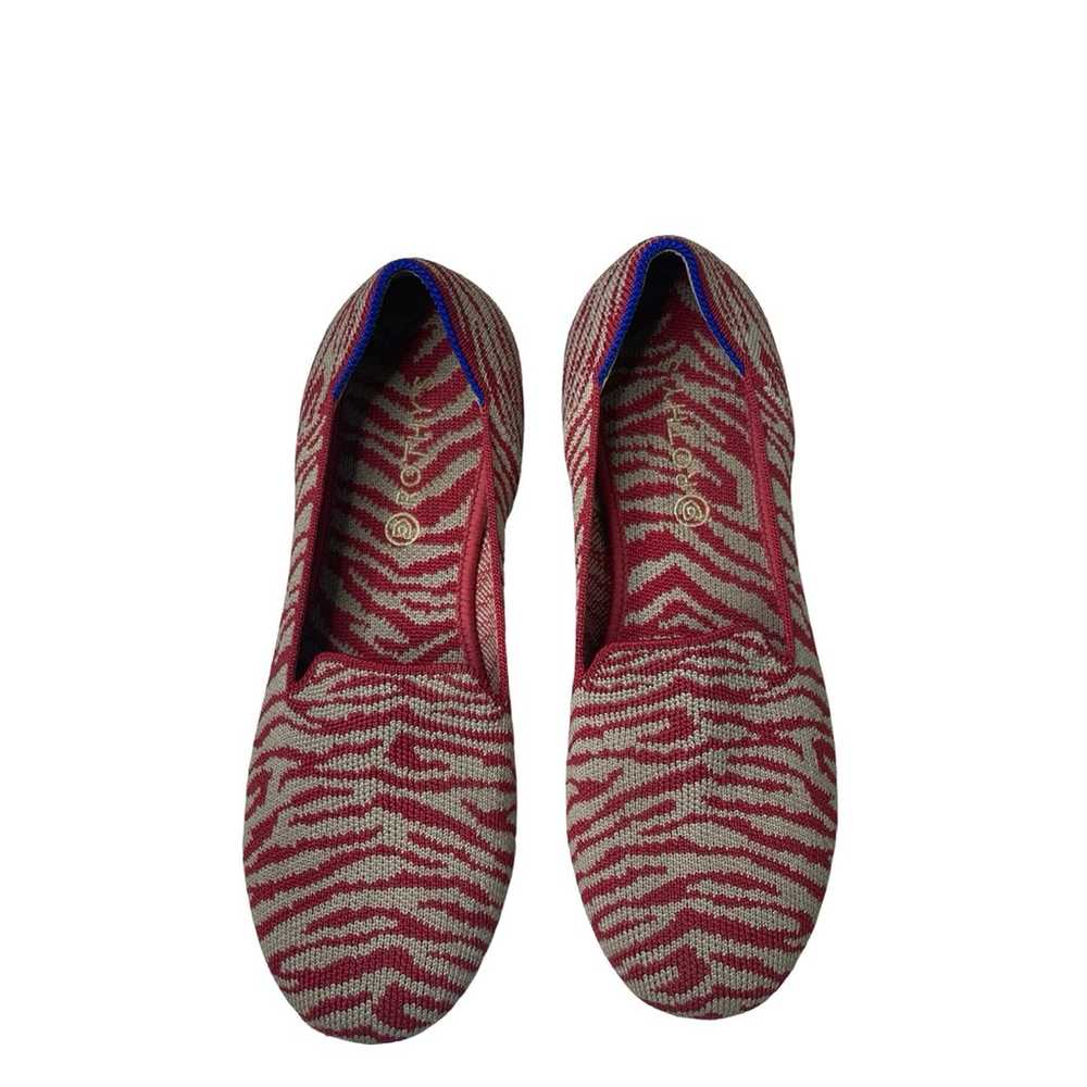 Retired Rothy’s Loafers Red Zebra Stripes Size 4 … - image 2