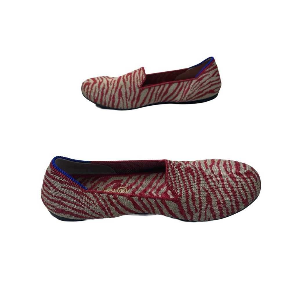 Retired Rothy’s Loafers Red Zebra Stripes Size 4 … - image 4
