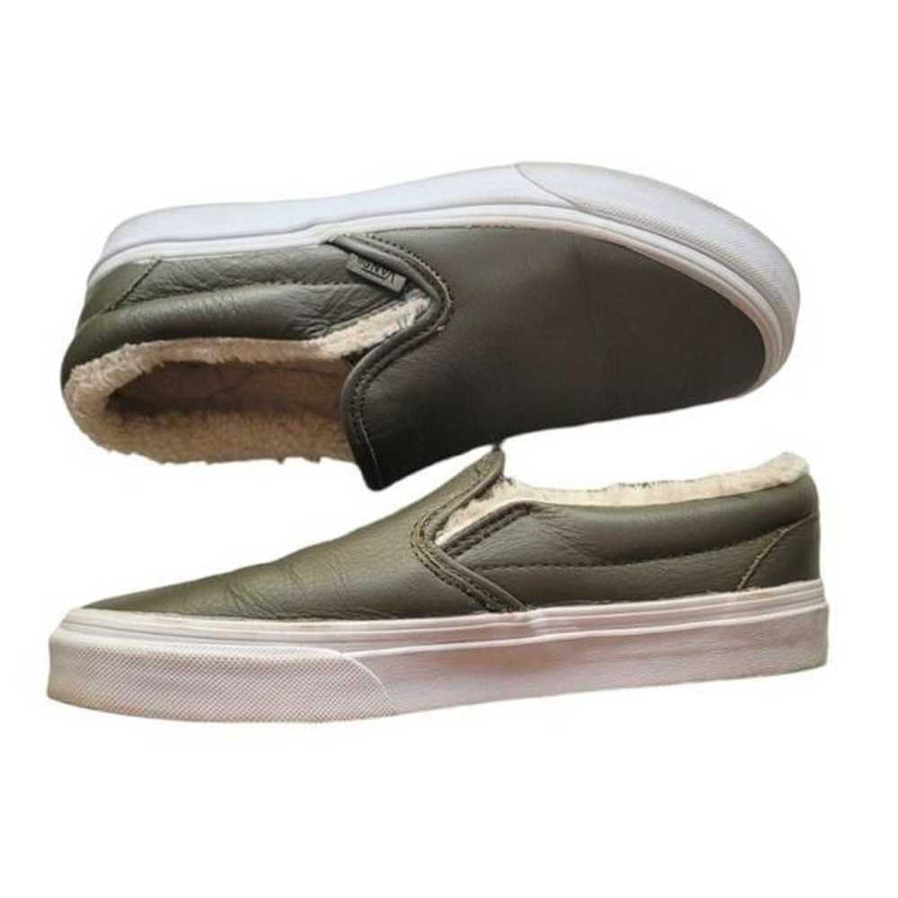 Vans Sage Green Sherpa Lined Slip On Shoes - image 2
