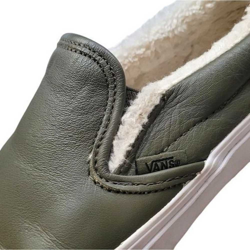 Vans Sage Green Sherpa Lined Slip On Shoes - image 9