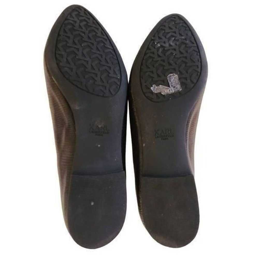 Karl Lagerfeld Black Dutot Leather Pointed Toe Fl… - image 12