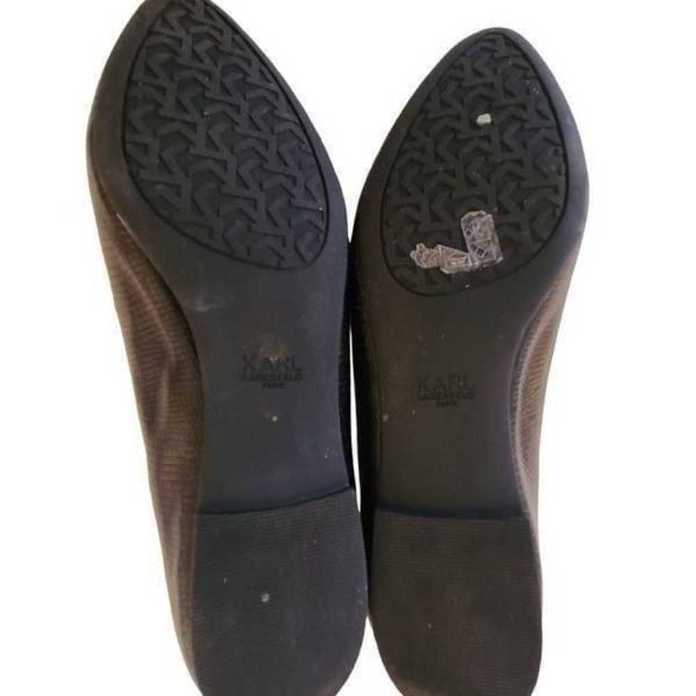 Karl Lagerfeld Black Dutot Leather Pointed Toe Fl… - image 2