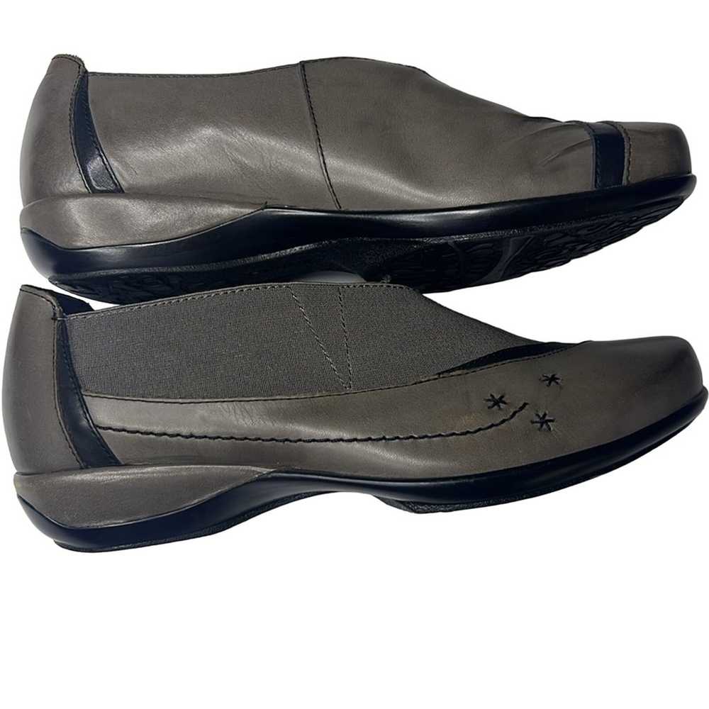 Aetrex EVA Grey Leather Slip-On Stretch Panel sho… - image 4