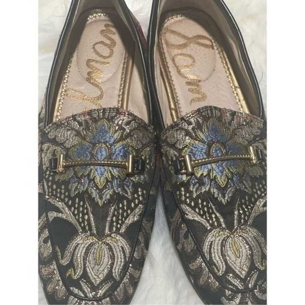 Sam Edelman Lior Floral Black loafers 6 1/2 - image 2