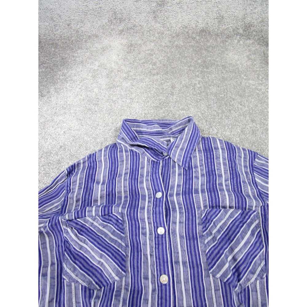 Vintage Chico'S Shirt Womens 2 Purple Striped Lon… - image 2