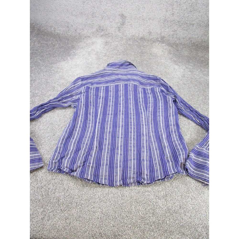 Vintage Chico'S Shirt Womens 2 Purple Striped Lon… - image 3