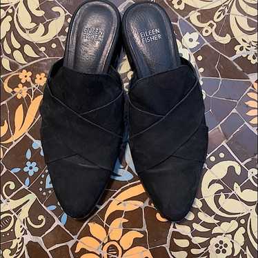 EILEEN FISHER Suede Mule Flats Sz:7.5 - image 1