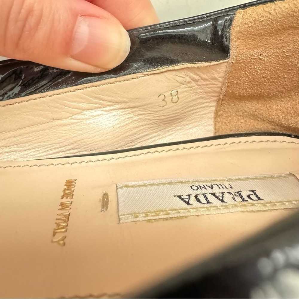 Prada Black Patent Leather Pointed Toe Flats Size… - image 8