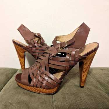 Jessica Simpson Delaney Brown Leather heels sandal