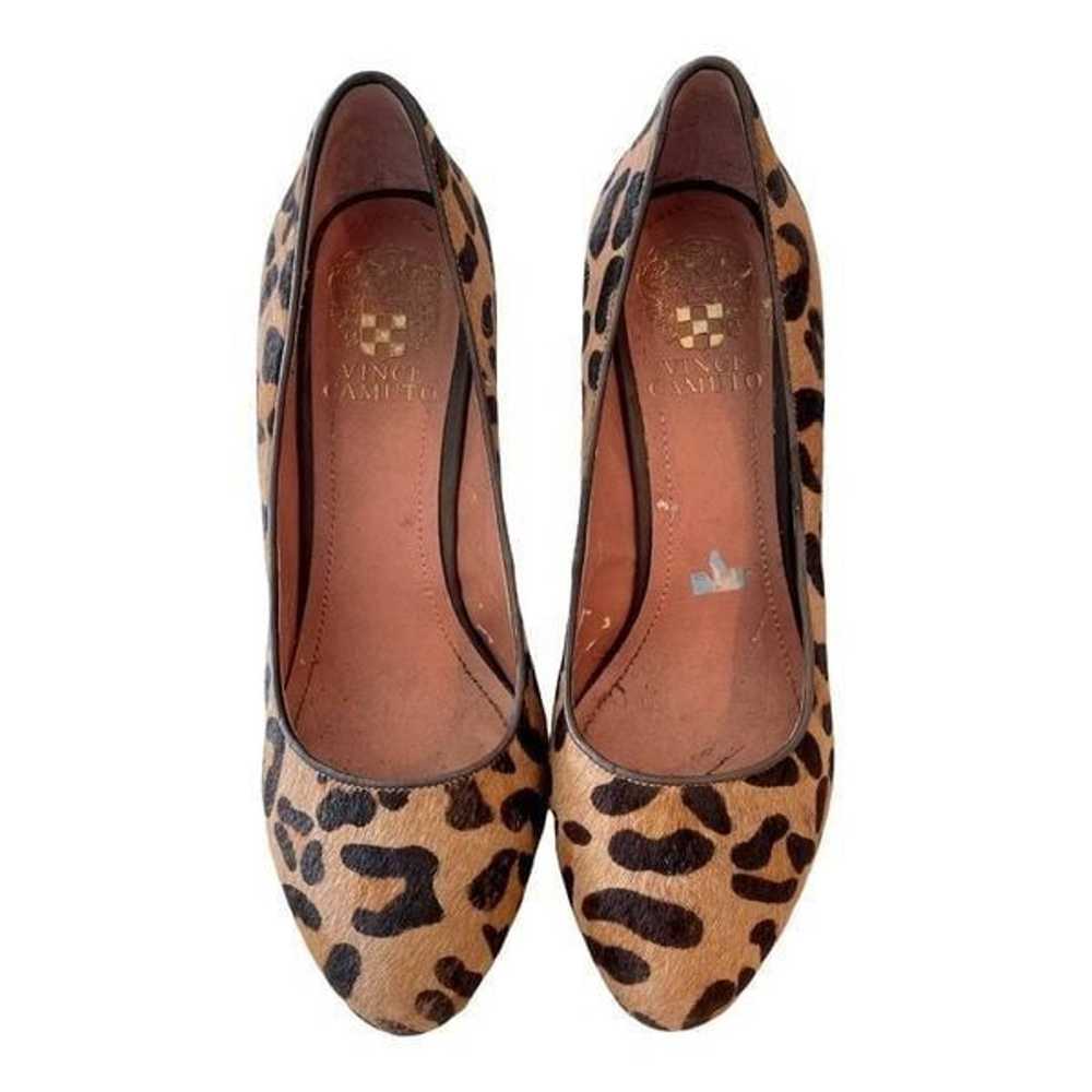 Vince Camuto Womens Tan Brown Leopard Print Calf … - image 2