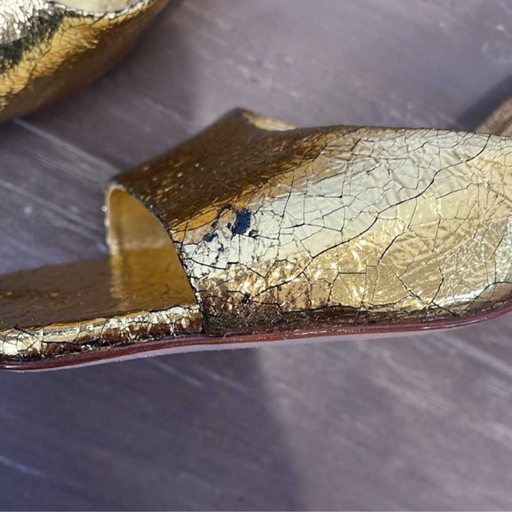 Schutz Queliana gold metallic 90’s kitten heel sa… - image 7