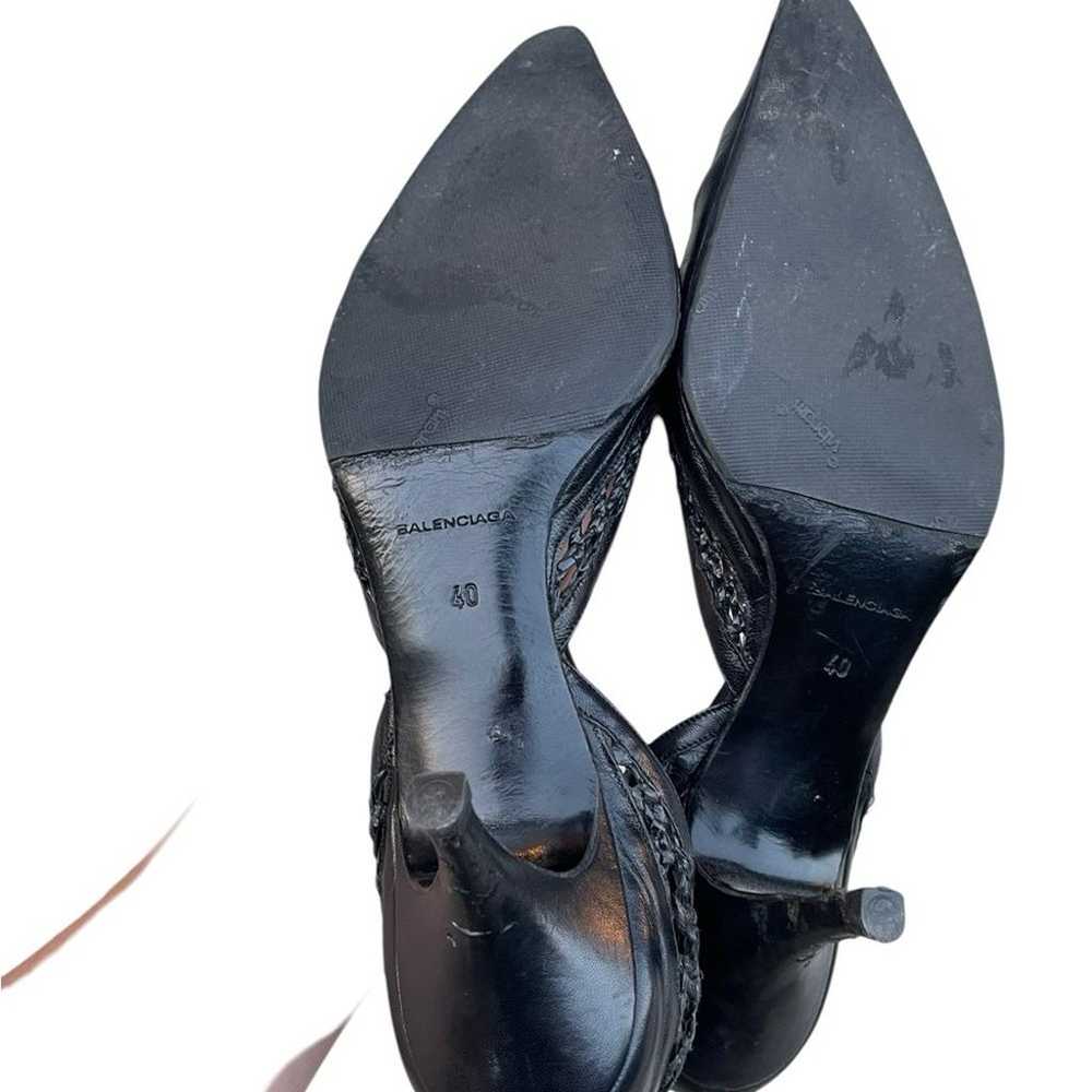 Balenciaga woven leather kitten heel - image 7