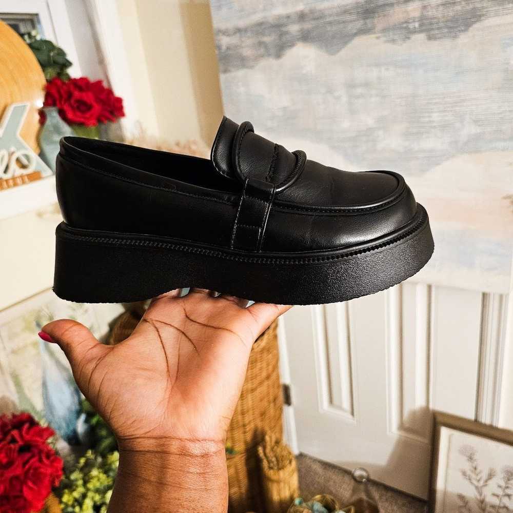 Trendy Black Stylish Faux Leather Chunky Platform… - image 1