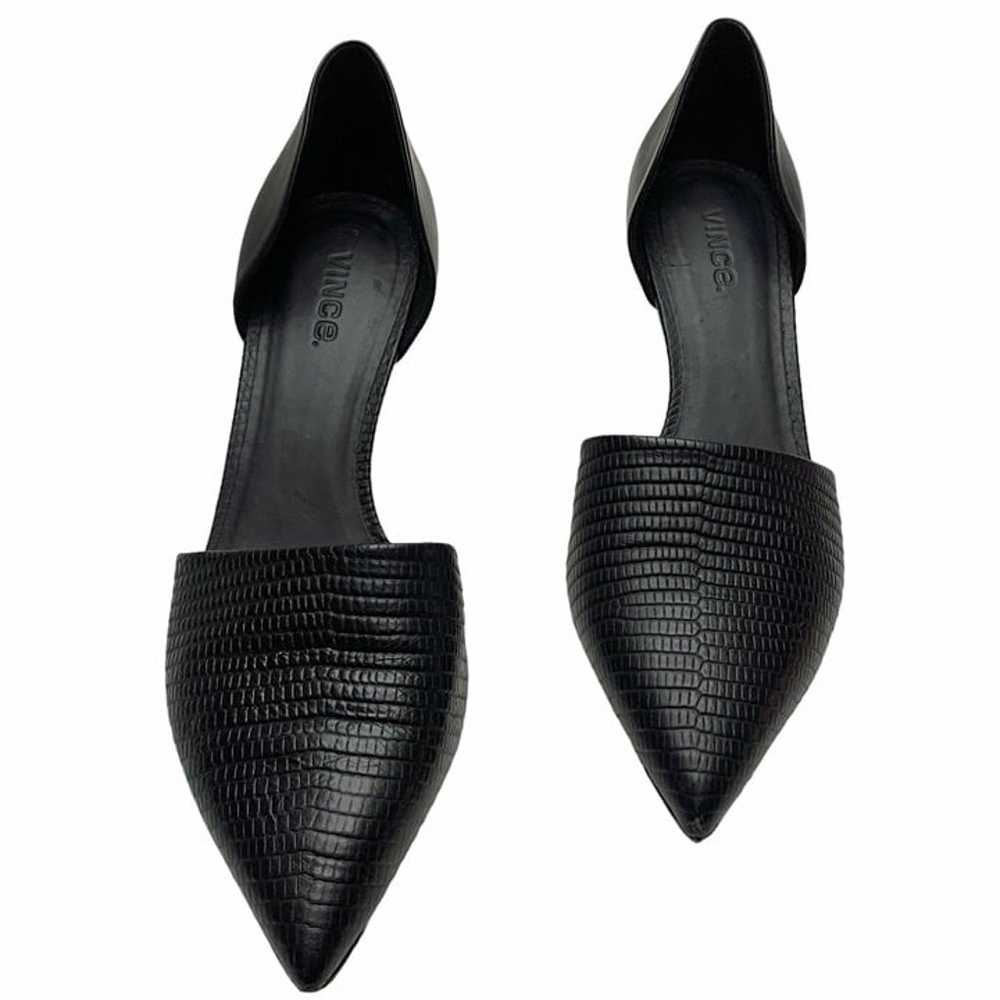 VINCE Aurelian Black Embossed Leather Pointy Toe … - image 10