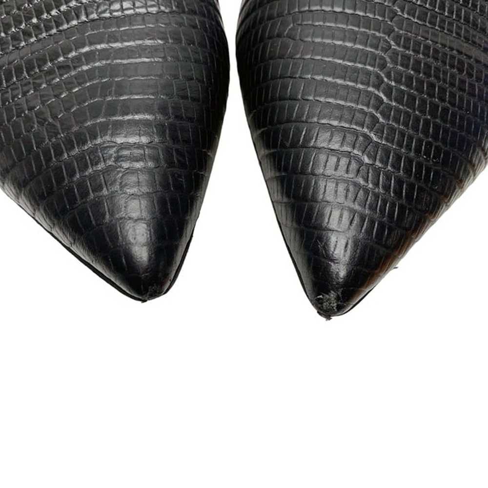 VINCE Aurelian Black Embossed Leather Pointy Toe … - image 11