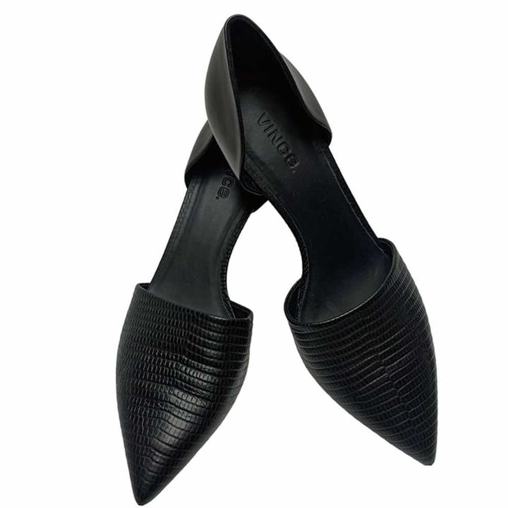 VINCE Aurelian Black Embossed Leather Pointy Toe … - image 12
