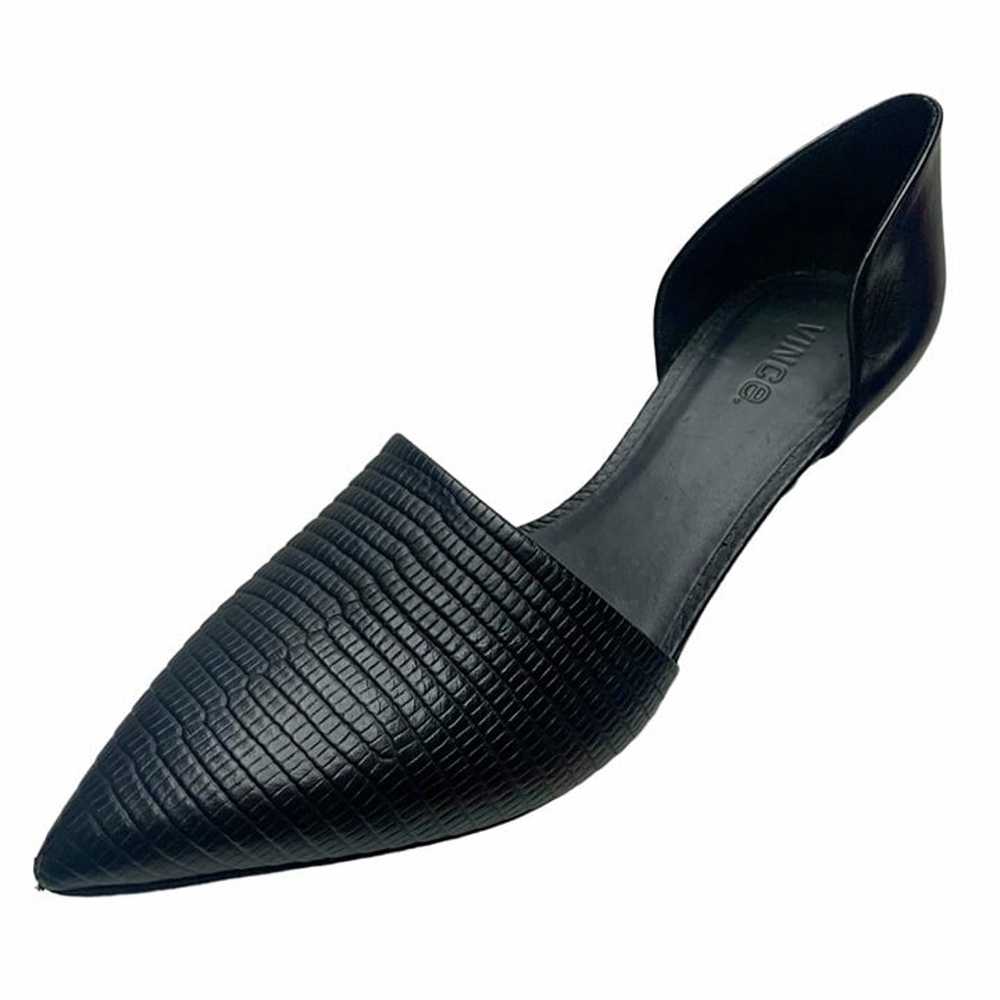 VINCE Aurelian Black Embossed Leather Pointy Toe … - image 1