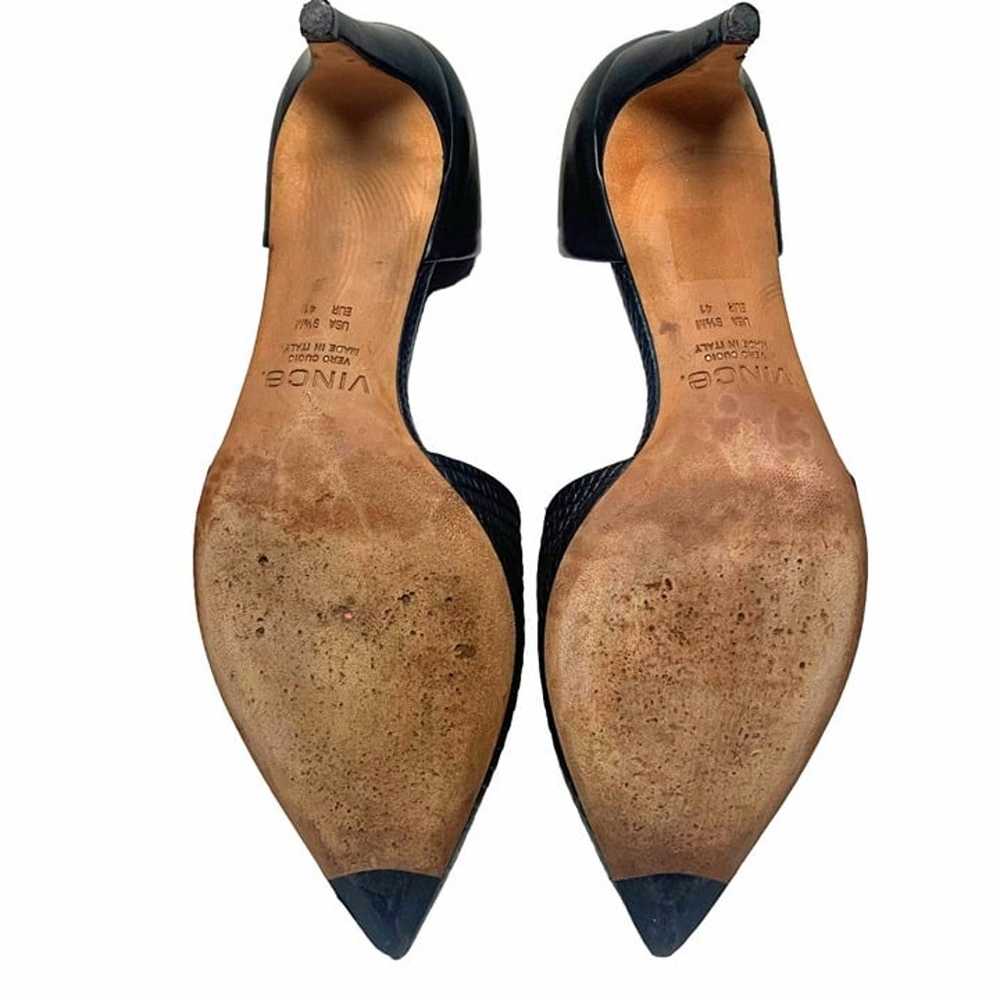 VINCE Aurelian Black Embossed Leather Pointy Toe … - image 8