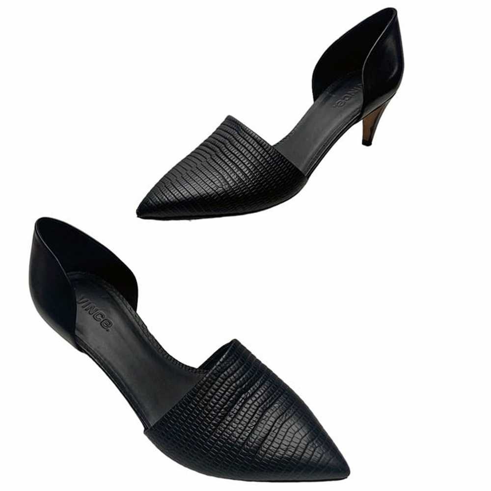 VINCE Aurelian Black Embossed Leather Pointy Toe … - image 9