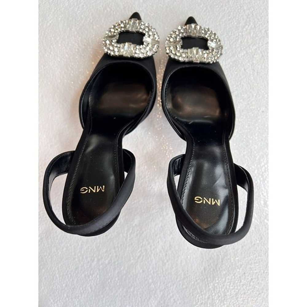 MNG Mango Slingback Stiletto Jeweled Heel Black S… - image 10