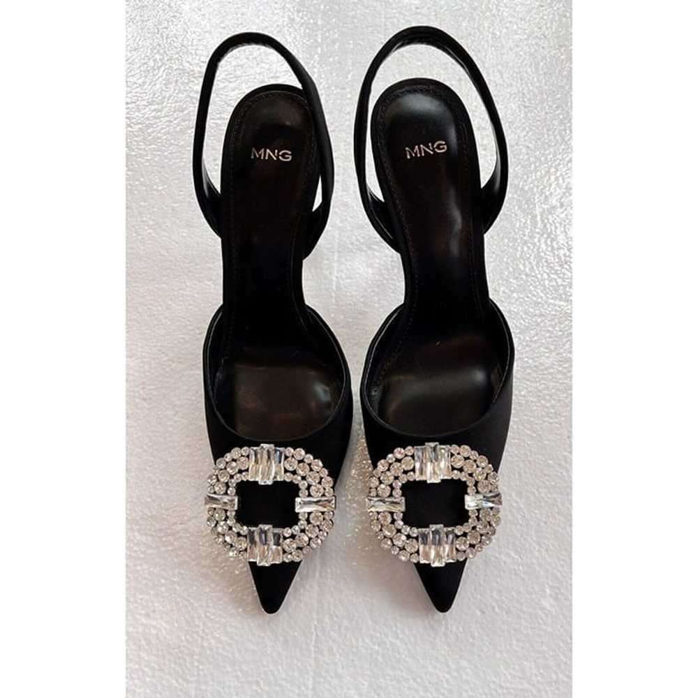 MNG Mango Slingback Stiletto Jeweled Heel Black S… - image 1