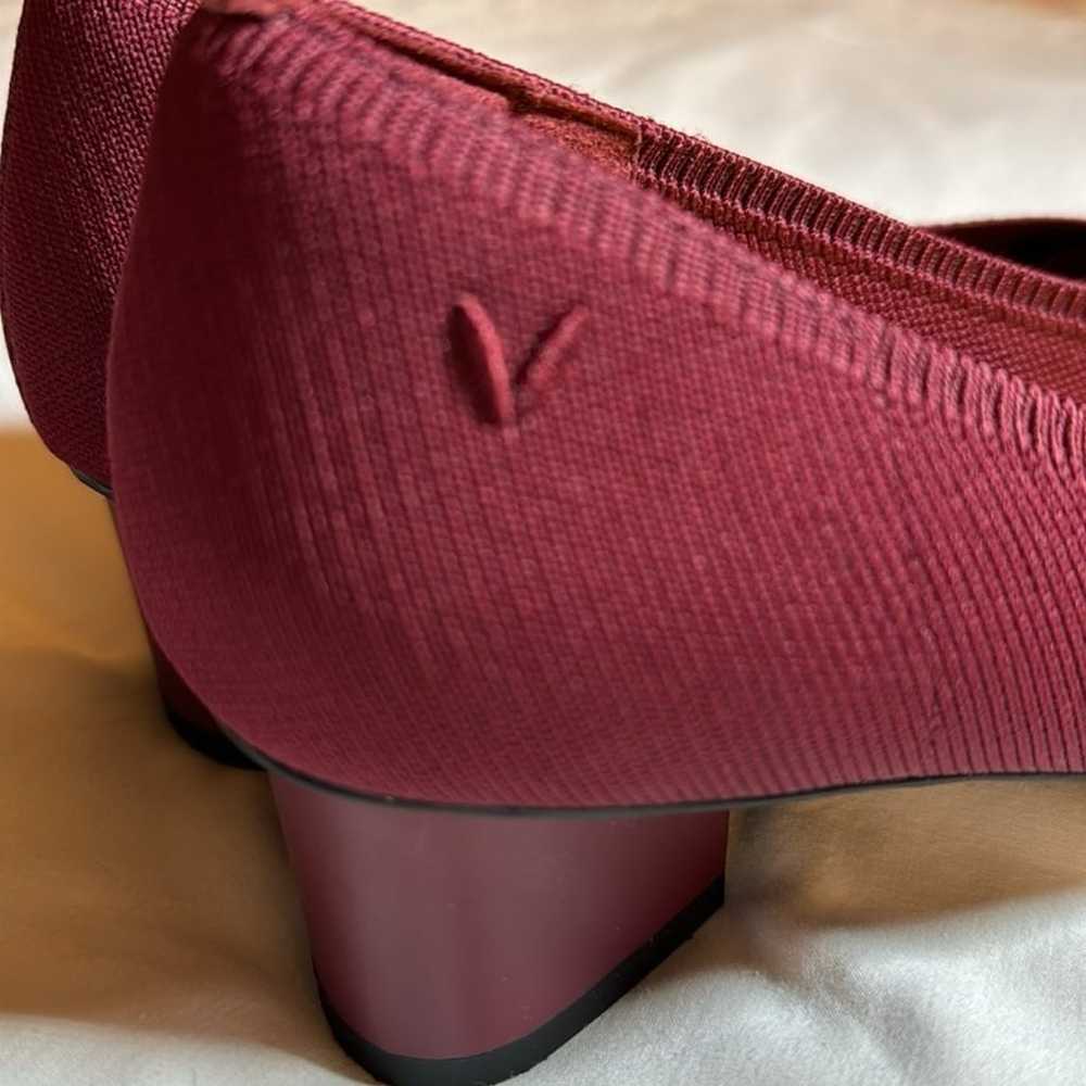 VIVAIA Pointed Toe Burgundy Block Heels Size 41 - image 5