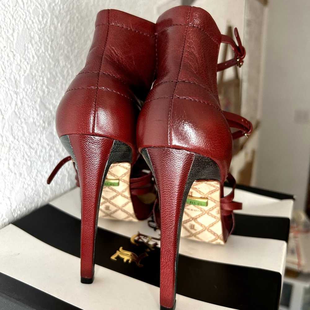 L.A.M.B. Rhett Heel Womens Size 9 Red Leather Wit… - image 4