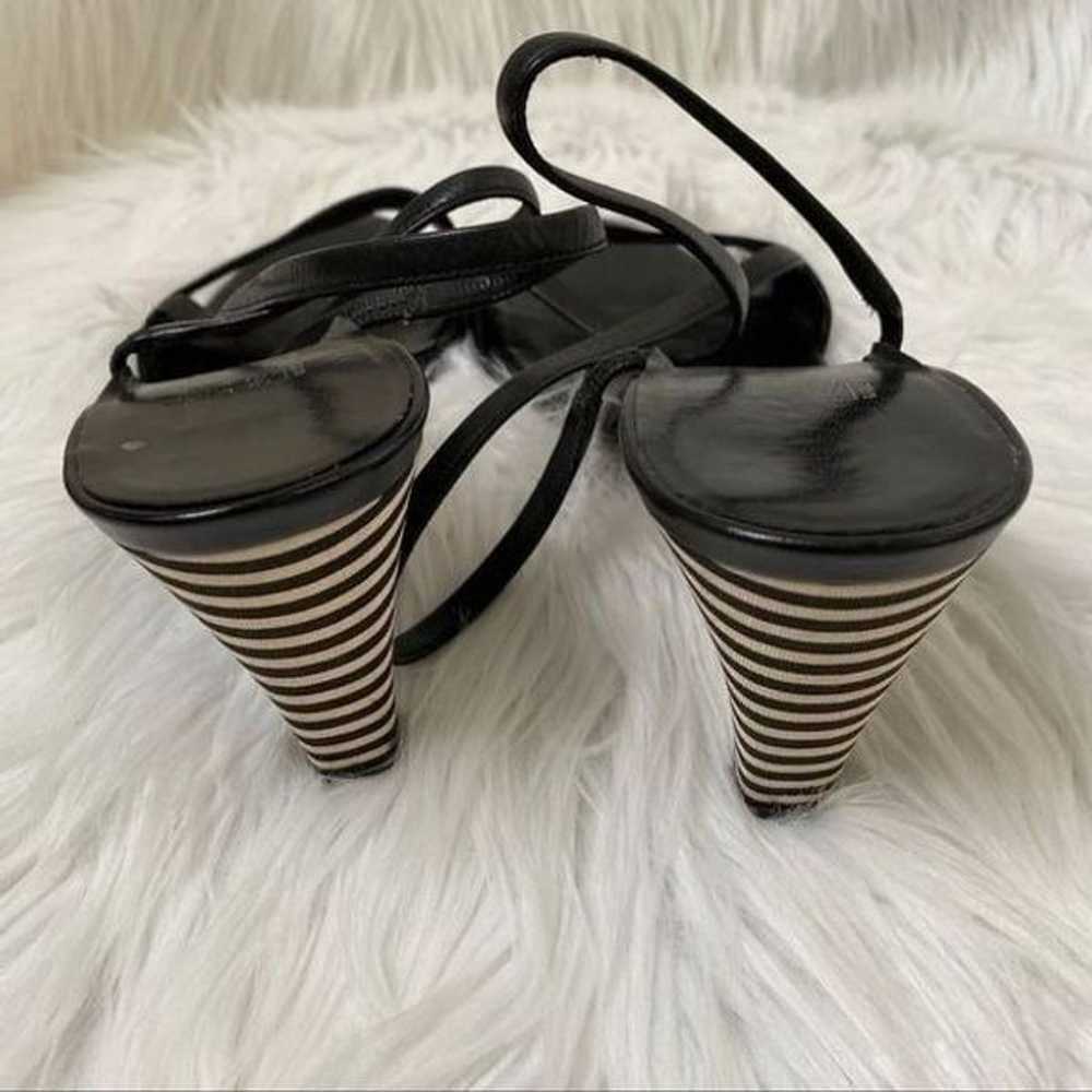 Salvatore Ferragamo black striped heels sandal 7.5 - image 8
