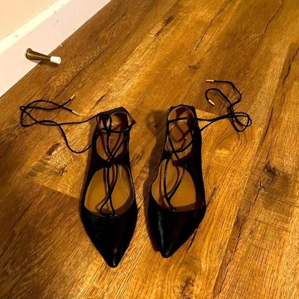 Aquazzura Christy Point-Toe Flats in Black Leather - image 6