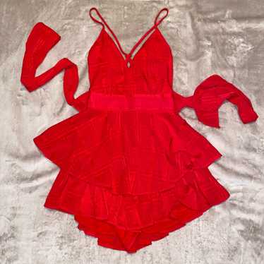 princess polly red romper - image 1