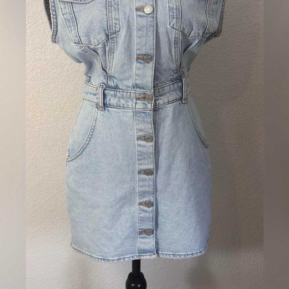 Zara Light Blue Denim Dress. Size XS - image 5