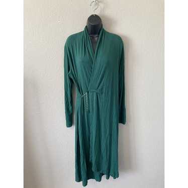J. Peterman Green Chain Wrap Maxi Dress Size Small - image 1