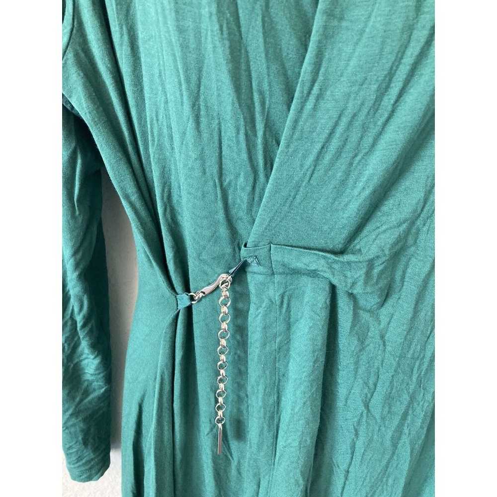 J. Peterman Green Chain Wrap Maxi Dress Size Small - image 3