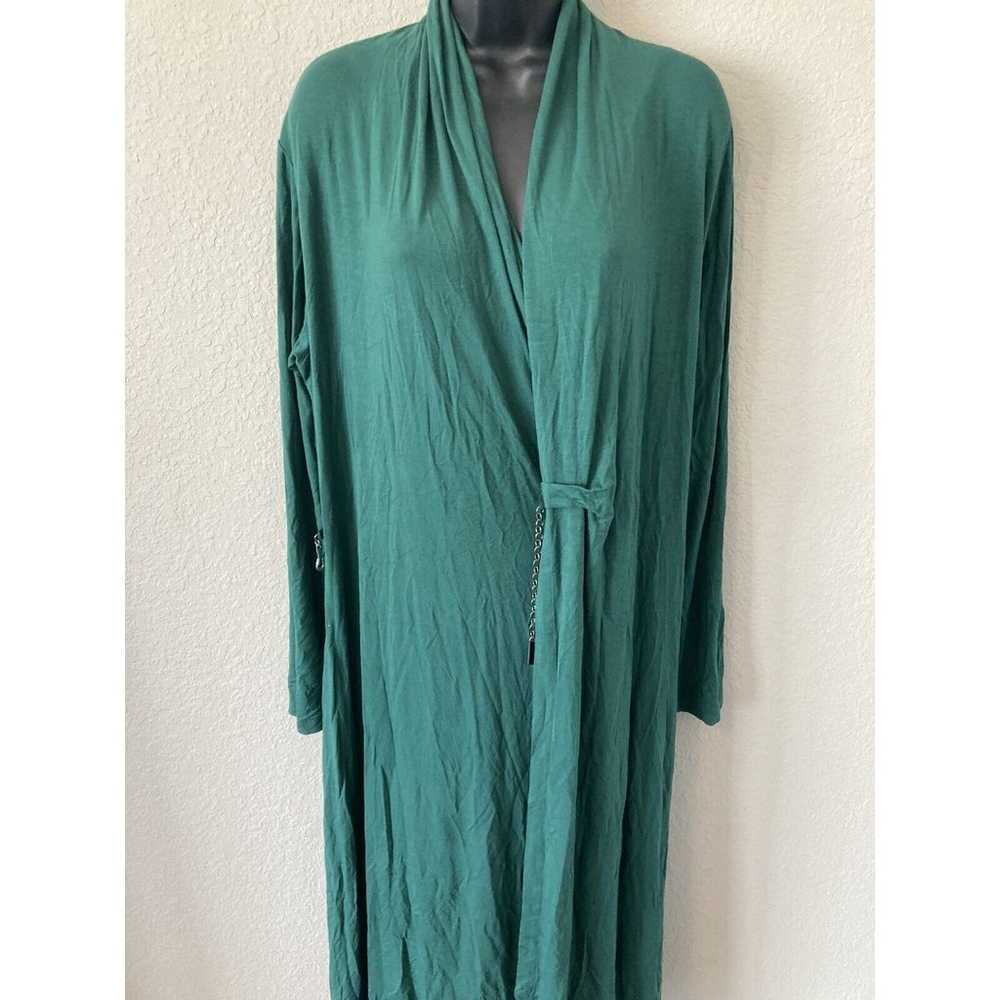 J. Peterman Green Chain Wrap Maxi Dress Size Small - image 4