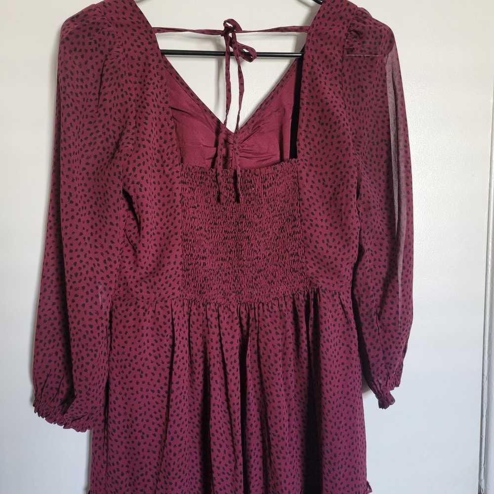 Burgundy Hollister Chiffon Dress - image 5