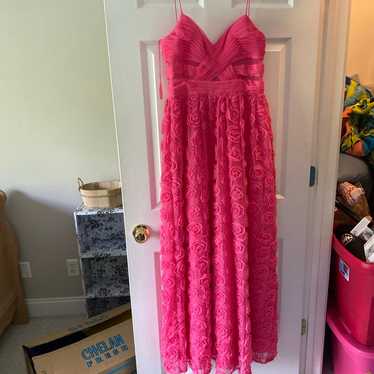 Pink floral prom dress / formal dress