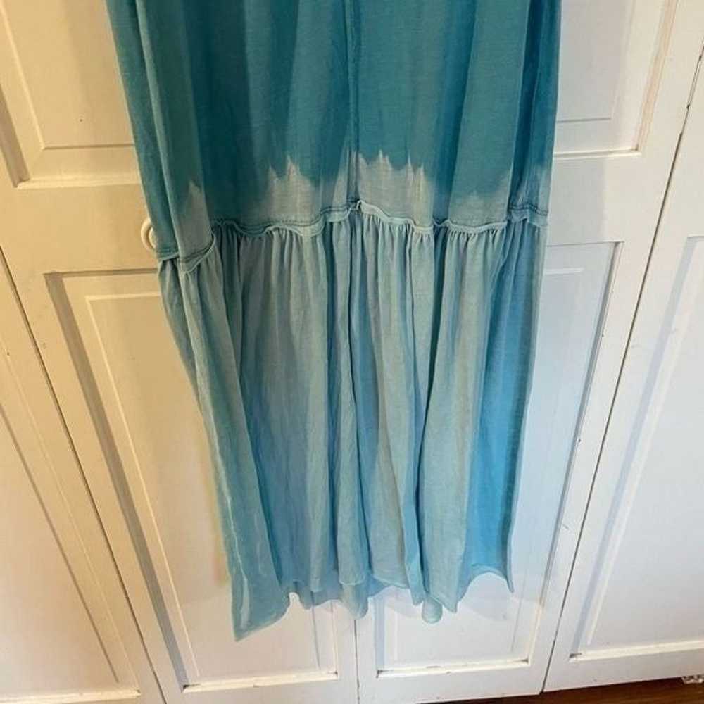 Anthropologie anama turquoise ombre maxi dress M - image 3